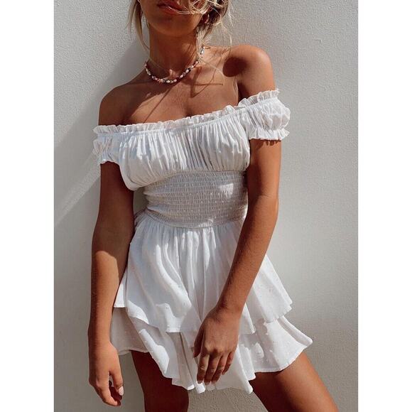 Princess Polly Pants - Princess Polly White US 6 LOVE GALORE ROMPER